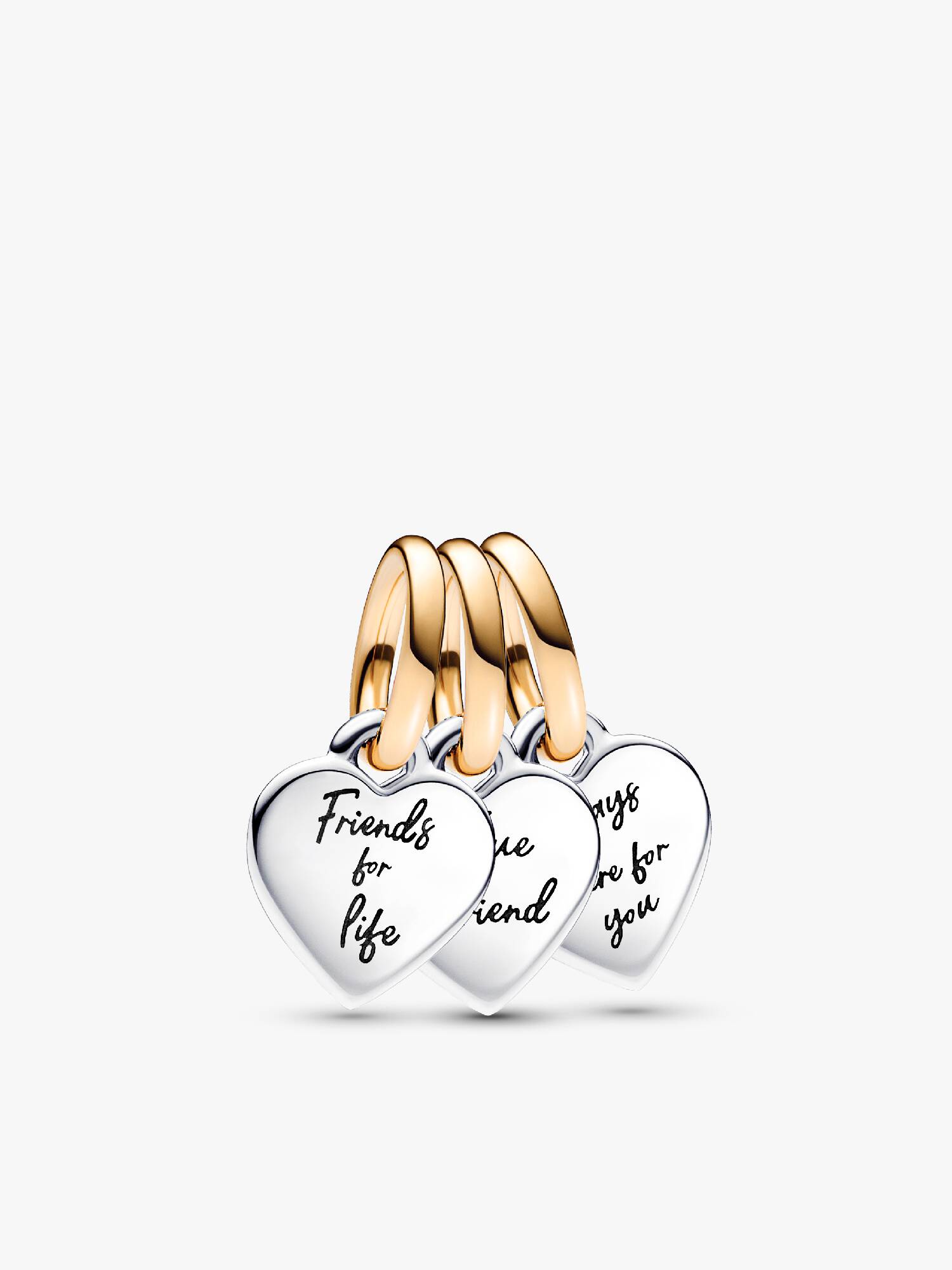 Charm Colgante Triple Divisible de Amistad, en Dos Tonos