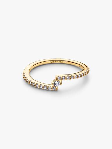 Anillo dividido en pavé deslumbrante