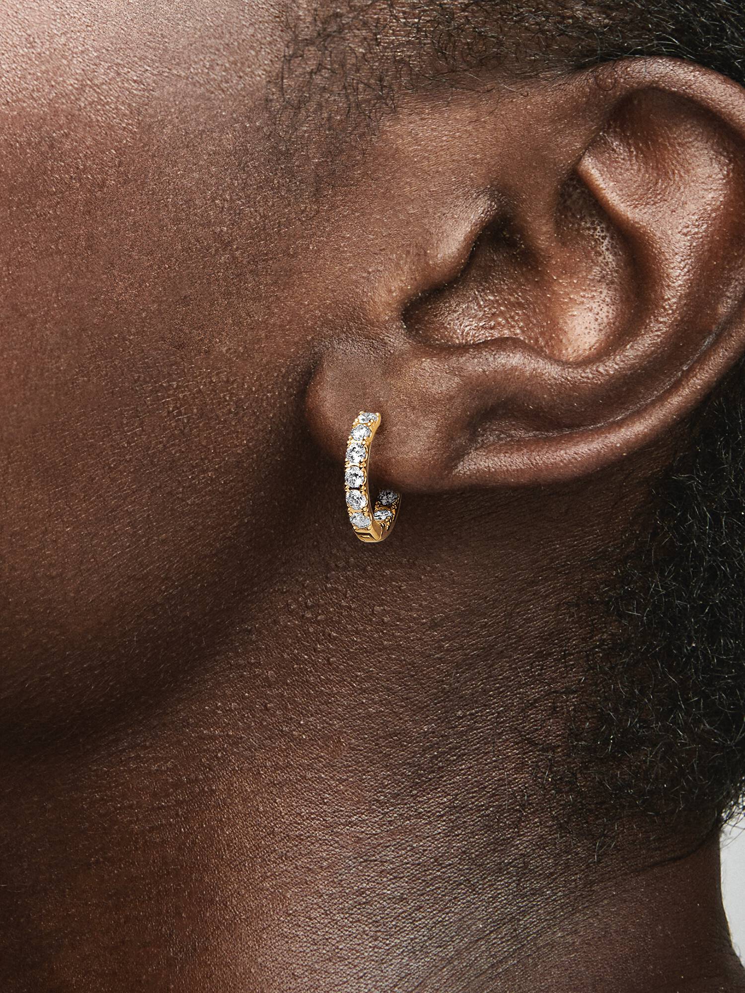 Aretes de aro Eternidad Hilera Brillante