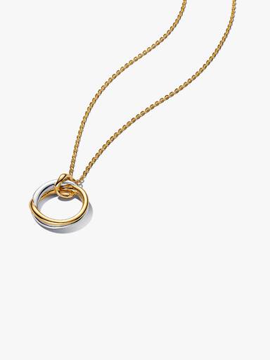 Collar con colgante de dos tonos con forma orgánica
