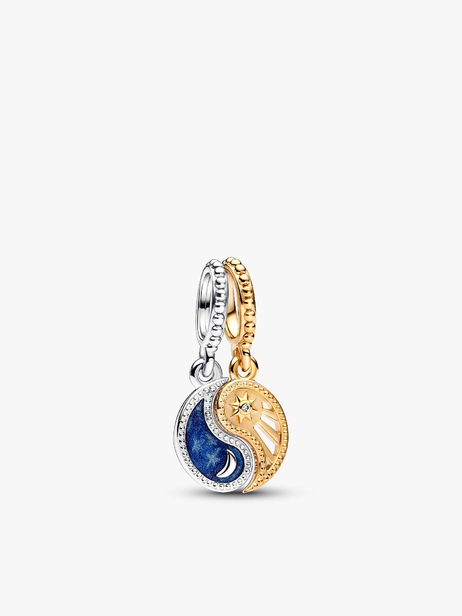 Charm colgante separable de dos tonos Sol y Luna