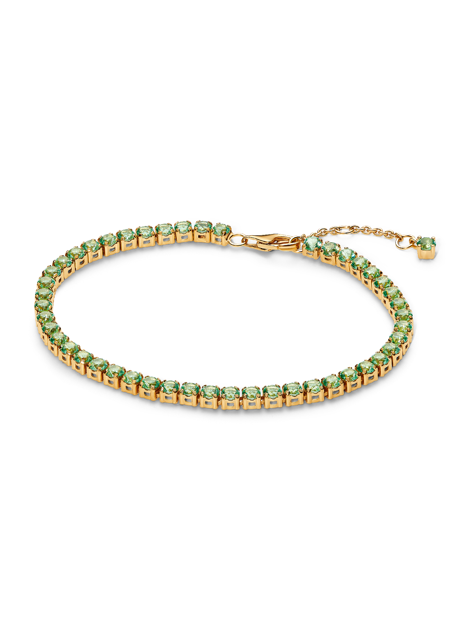 Brazalete de tenis verde reluciente
