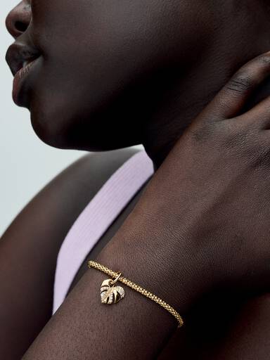 Charm colgante Hoja de Monstera Brillante