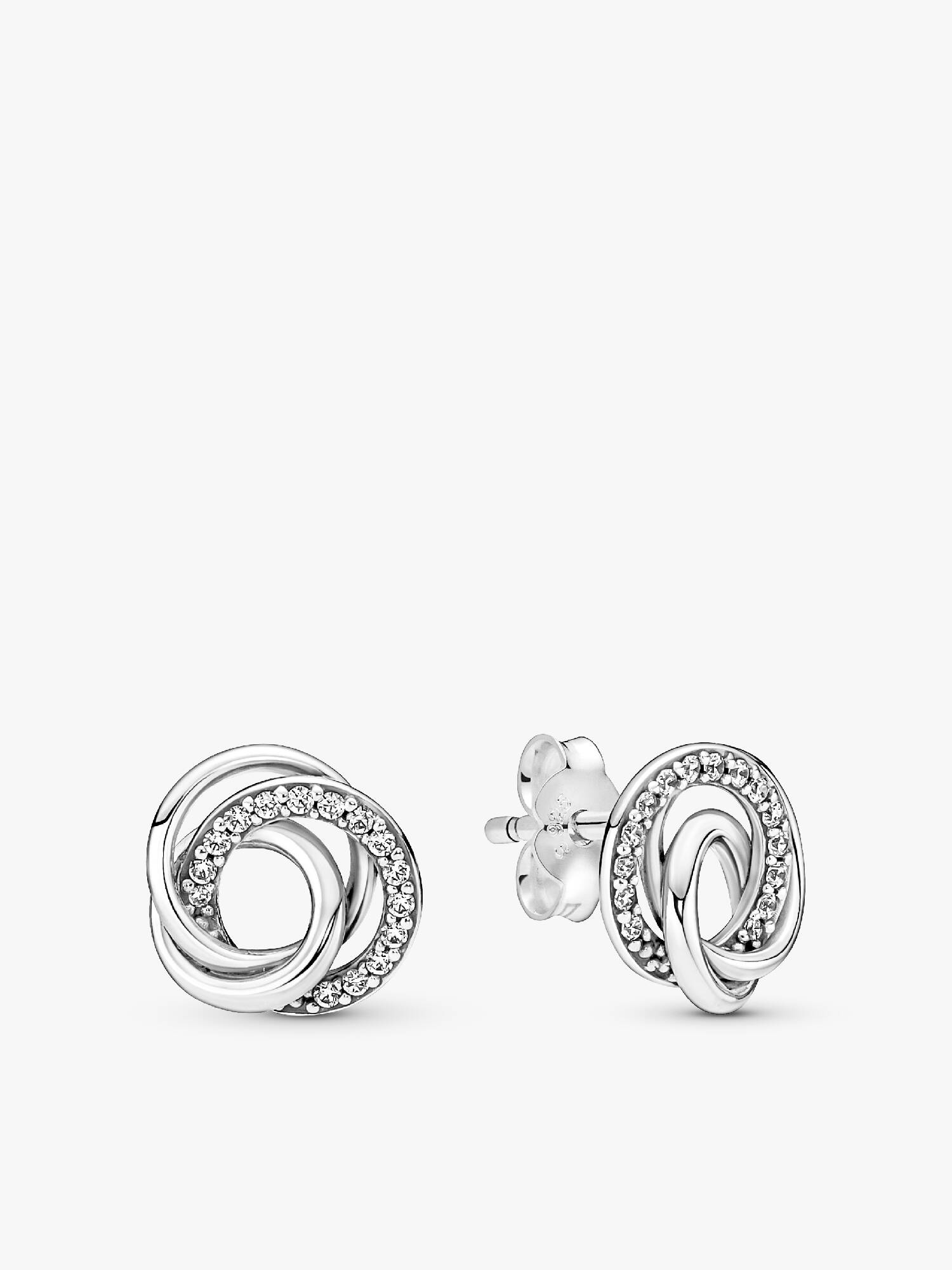 Aretes de botón Círculos entrelazados Familia por siempre