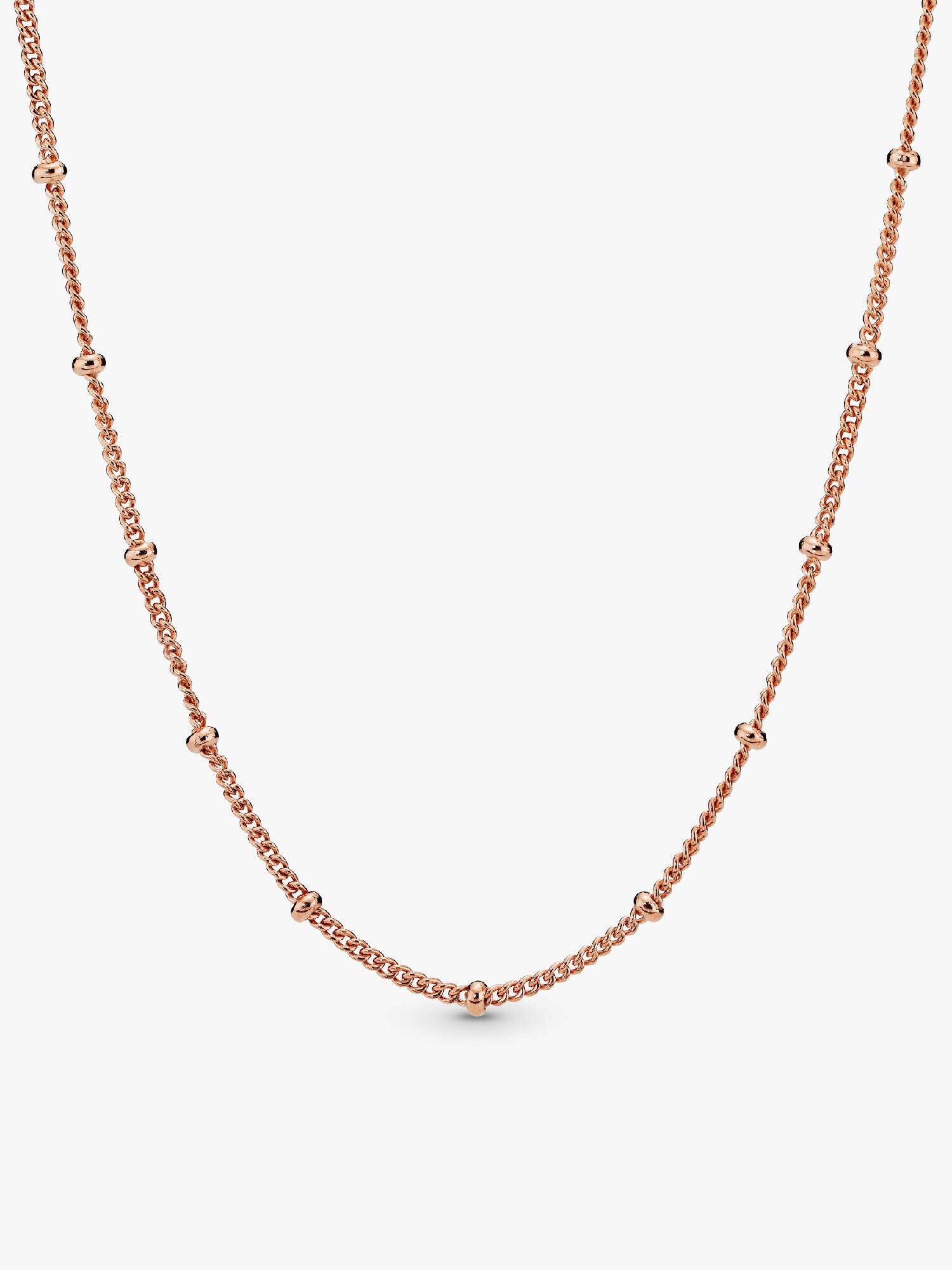 14k Rose gold-plated beaded necklace