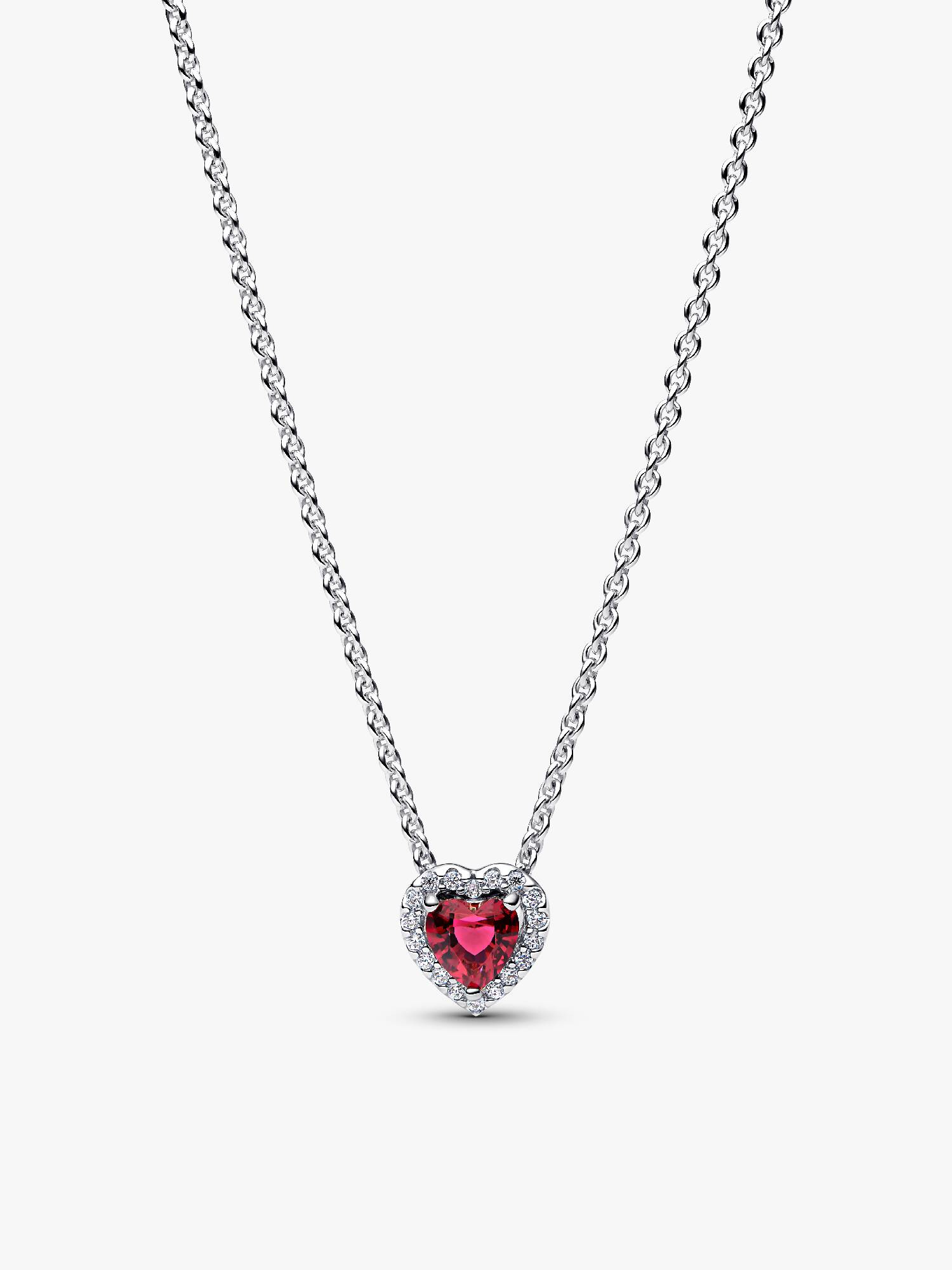 Collar collier Corazón elevado rojo