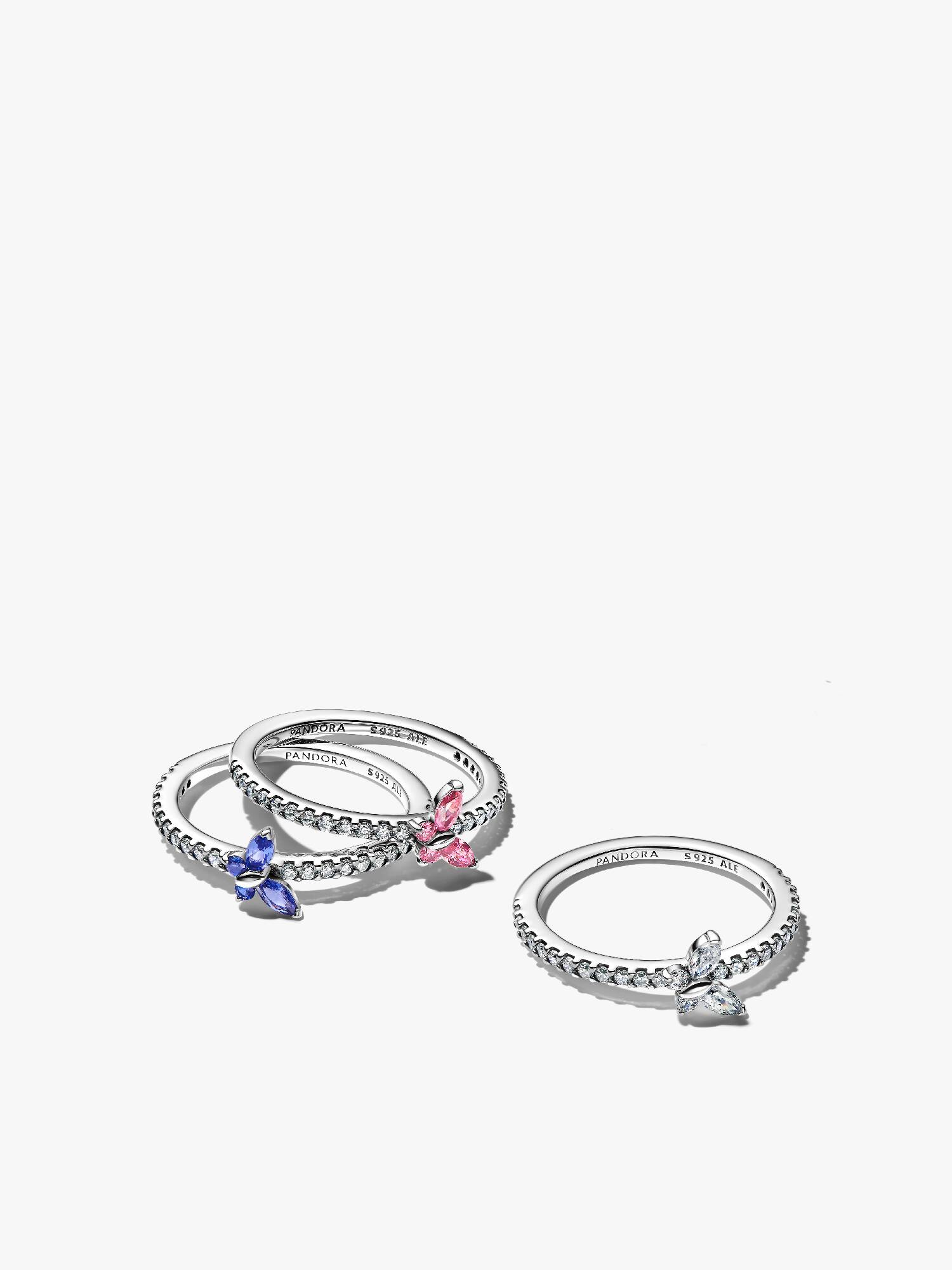 Set de Anillos de Amistad Mariposa Brillante