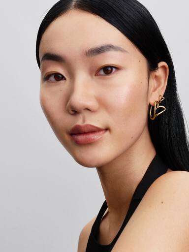 Aretes de aro pequeños Corazón con forma orgánica