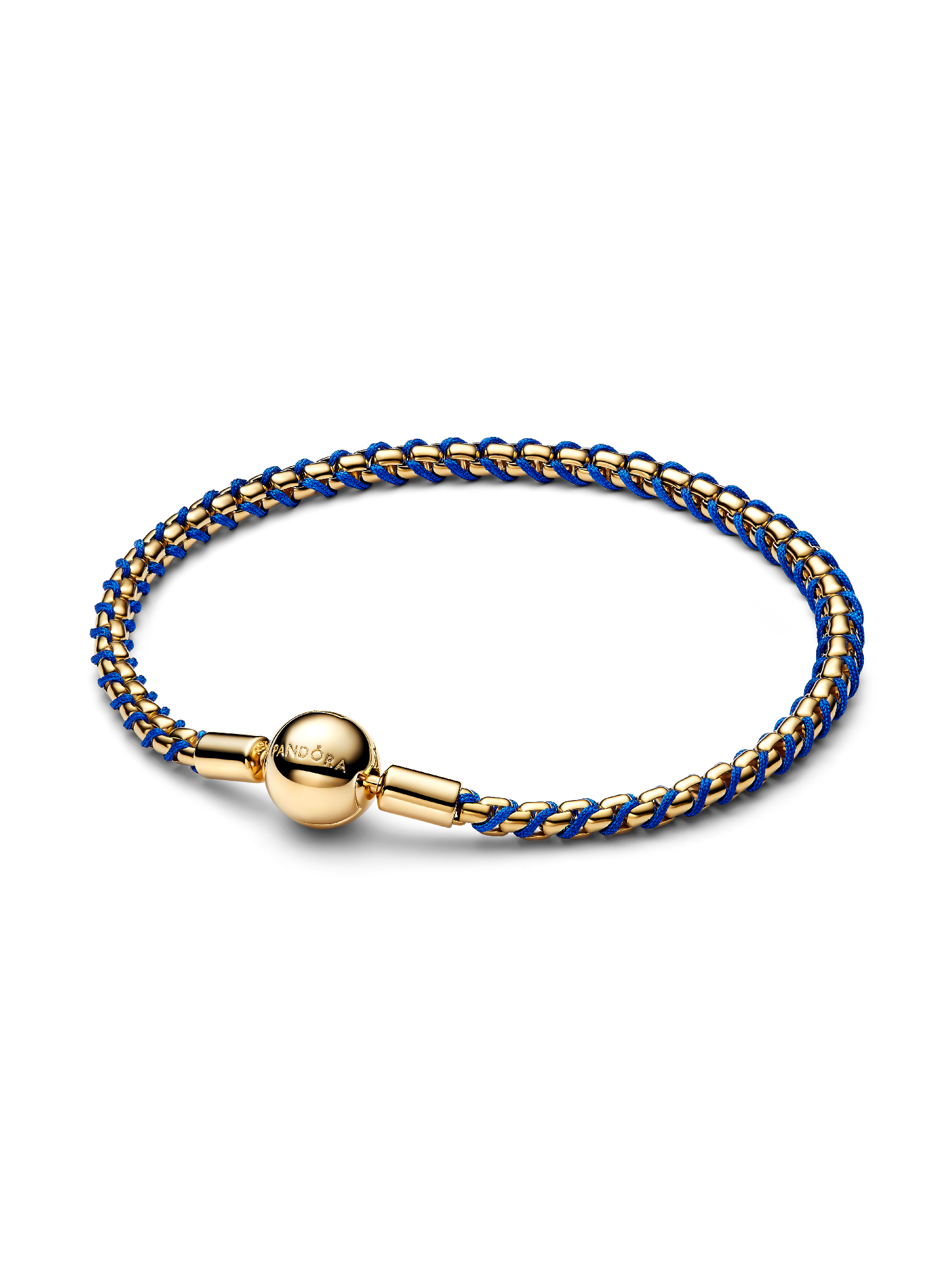 Brazalete de cadena tipo caja de cordón azul 