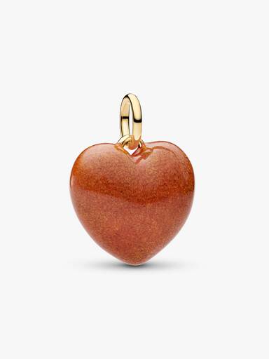 Charm colgante Corazón Acolchado Naranja