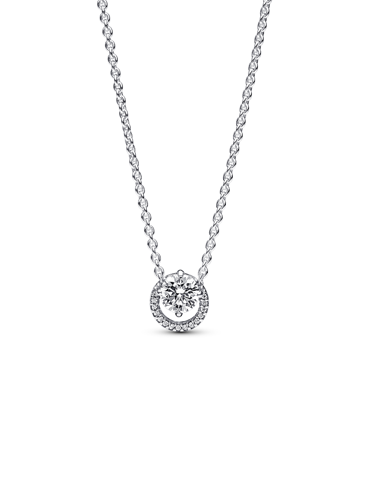 Collar Collier con Colgante Halo Redondo Brillante